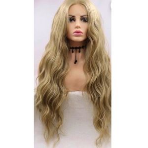 Honey Blonde, 24 inch,  Handmade, synthetic, front lace wig, NEW, never worn,